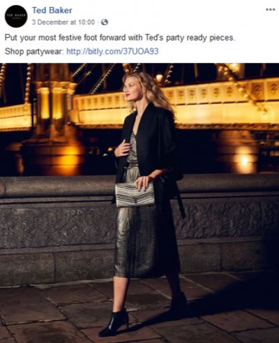 Ted Baker Party Facebook Post